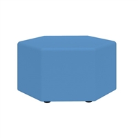 Learn 30â€ Hexagon Vinyl Ottoman