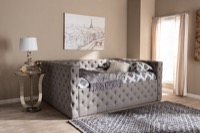 Baxton Studio Anabella Modern and Contemporary Grey Fabric Upholstered Queen Size Daybed