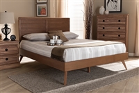Baxton Studio Artemis Mid-Century Modern Walnut Brown Finished Wood Full Size Platform Bed