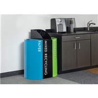 Mixx Recycling Center, Half-Round Receptacle, 23 Gallons