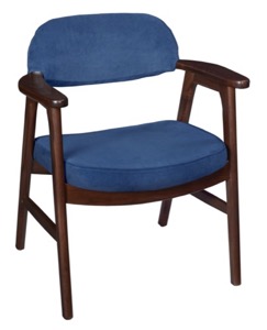 Regency Guest Chair - 476 Side Chair  - Mocha Walnut/ Blue