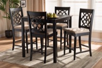 Baxton Studio Arden Modern and Contemporary Sand Fabric Upholstered Espresso Brown Finished 5-Piece Wood Pub Set