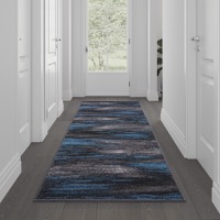 Rylan Collection - Contemporary 2' x 10' Accent Rug - Blue