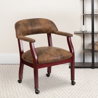 Sarah - Captain's Chair - Bomber Jacket Brown Microfiber