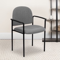 Tiffany - Guest Side Arm Chair for common areas - Gray Fabric