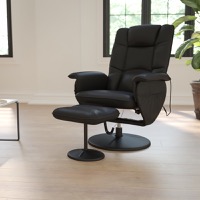 Cason - Contemporary Style Recliner and Ottoman Set - Black