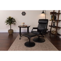 Jenny - Contemporary Swivel Recliner and Ottoman Set - Black