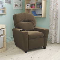 Chandler - Kids Recliner - Lounge and Playroom Chair - Brown Microfiber