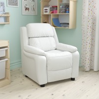 Charlie - Kids Recliner - Lounge and Playroom Chair - White Vinyl