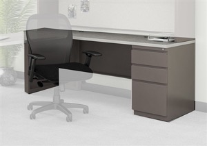 CSII 24"D Credenzas, 48"W x 24"D x 29"H, 1 B/B/F ped,No Modesty