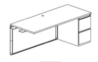 Safco CSII Office Furniture - Return 24" x 30" - 1 FF Pedestal - C2403N
