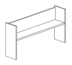 CSII Open Shelf Overheads, 48"W x 14"D x 36"H