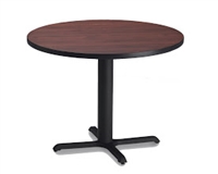 Mayline Bistro Dining Round Table 30" - Black Iron Base - Thermally Fused Laminate (TPL)