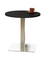 Safco Bistro Dining Round Table 30" - Stainless Steel Base - High Pressure Laminate (HPL), Knife Edge