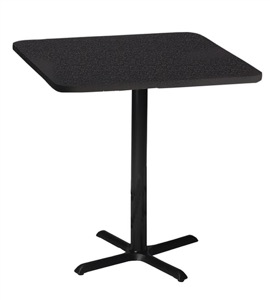 Mayline Bistro Bar-Height Square Table 30" - Black Iron Base - Thermally Fused Laminate (TPL)