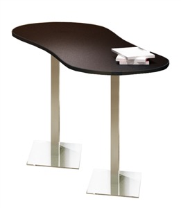 Mayline Bistro Dining Peanut-Shape Table 72" x 30" - Stainless Steel Base - Thermally Fused Laminate