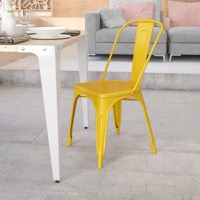 Perry - Stackable Metal Dining Chair - Yellow