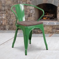 Metal/Wood Colorful Restaurant Chairs