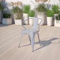 Luna - Stackable Bistro Style Chair - Silver