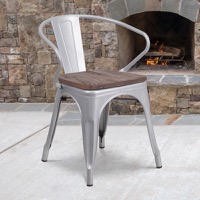 Metal/Wood Colorful Restaurant Chairs