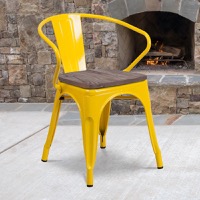 Metal/Wood Colorful Restaurant Chairs