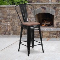 Metal/Wood Colorful Restaurant Counter Stools