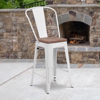 Lily - Modern Bistro Bar Stool - White