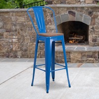Lily - Modern Bistro Bar Stool - Blue