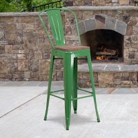 Metal/Wood Colorful Restaurant Barstools