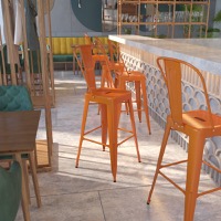 Metal Colorful Restaurant Barstools