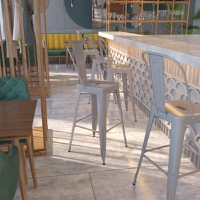 Metal Colorful Restaurant Barstools