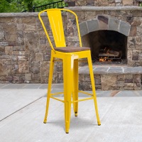Lily - Modern Bistro Bar Stool - Yellow