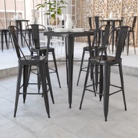 Gable - Modern Bar Height Table and Chair Set - Black