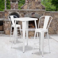 Gable - Modern Bar Height Table and Chair Set - White