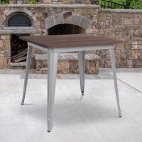 Toby - Metal Cafe Table - Silver