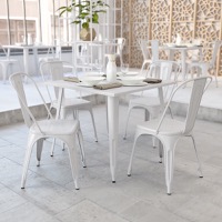 Parker - Metal Cafe Table - White
