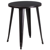 Webb - Metal Cafe Table - Black-Antique Gold