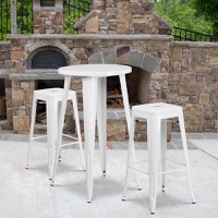 Douglas - Bar Height Table and Stool Set - White