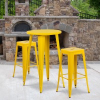 Douglas - Bar Height Table and Stool Set - Yellow