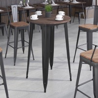 Philip - Metal Cafe Bar Table - Black