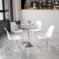 Hills - Cocktail Table - Clear Top/Chrome Frame