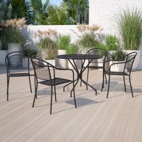 Oia - Table and Chair Set Designed for Indoor and Outdoor Use - Black