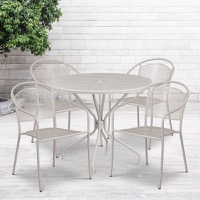 Oia - Table and Chair Set Designed for Indoor and Outdoor Use - Light Gray