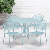 Oia - Table and Chair Set Designed for Indoor and Outdoor Use - Sky Blue