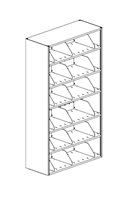 Four-Post Shelving - 6-Tier, 42"W x 30"D x 65"H, Complete Closed L Starter
