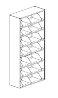 Four-Post Shelving - 7-Tier, 48"W x 30"D x 76"H, Complete Closed T Adder
