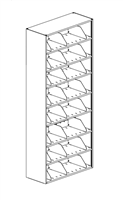 Four-Post Shelving - 8-Tier, Dual Sided Open Adder; 42W x 18D x 86H w/ 3 Dividers Per Shelf