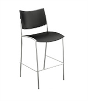Escalate Stool, Plastic Back and Seat Black - Quantity 2