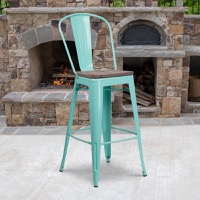 Metal/Wood Colorful Restaurant Barstools