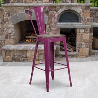 Metal/Wood Colorful Restaurant Barstools